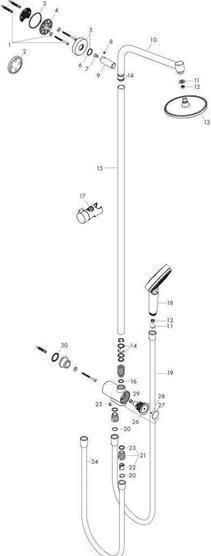 Actual product image hansgrohe Crometta S shower system 240 1 spray type water-saving 9 l/min Reno