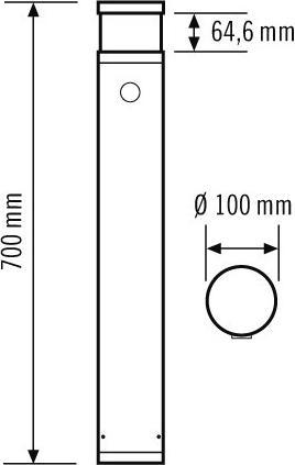Actual product image Esylux LED bollard light 7W IP65 3000K 420lm anth 1LED Alu Kst opal BWM