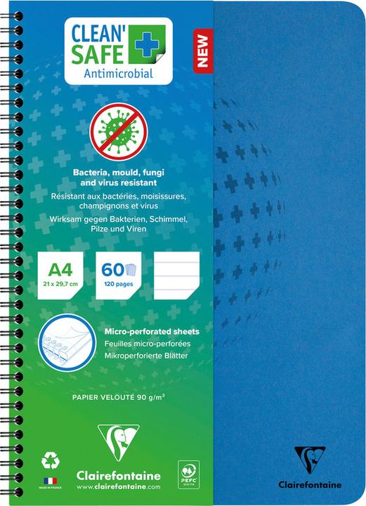 Actual product image Clairefontaine EXACOMPTA spiral notebook Clean Safe (A4, Lined, Soft cover)