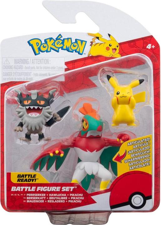 Immagine prodotto Jazwares Pokémon Battle Figure Set Figure 3-pack Pikachu #8, Mauzinger, Resladero 5 cm