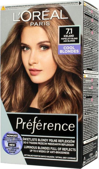 Actual product image L'Oréal Paris L'Oréal Preference hair dye L 7.1 Iceland (7.1 Iceland)