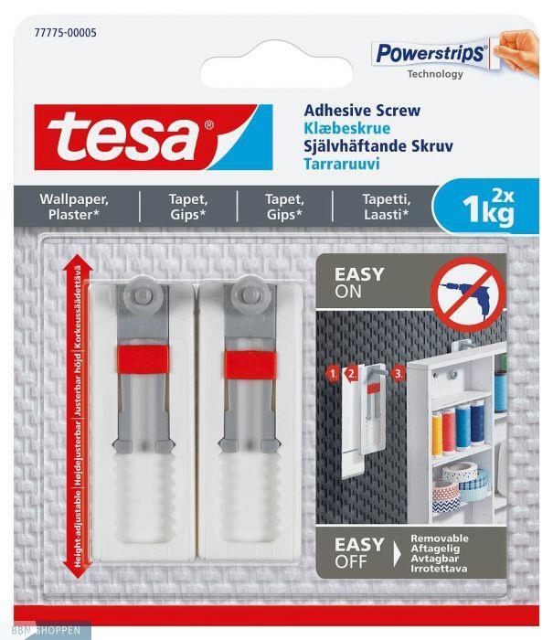 Image du produit tesa Vis à coller pour papier peint et plâtre réglable 1kg 2pcs/pack - (2 pcs)
