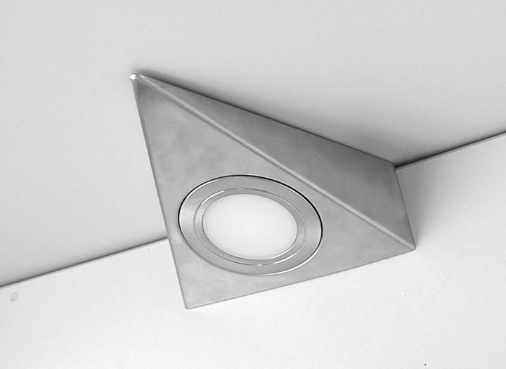 Actual product image Wipo CF ColorSwitch triangular light, stainless steel, set of 3 incl. power supply unit (120 lm)