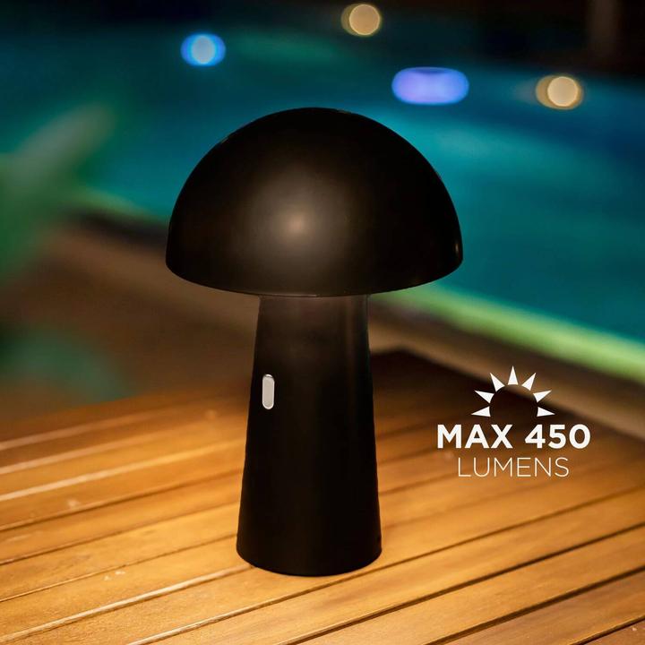 Produktbild Newgarden SHITAKE LED Batterie-Tischlampe kabellos, tragbar, Outdoor dimmbar, schwarz IP44 (450 lm, IP44)