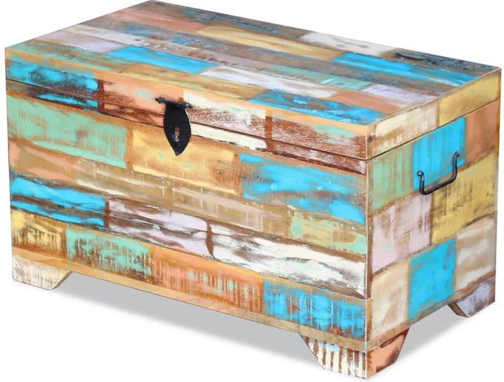 Actual product image VidaXL Chest solid old wood,Colour: Multicoloured,Material: Solid wood (73 x 39 x 41 cm)