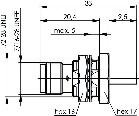 Produktbild Telegärtner TNC-Reverse-Steckverbinder Buchse, Einbau 50 Ohm J01011R0007 1 St.