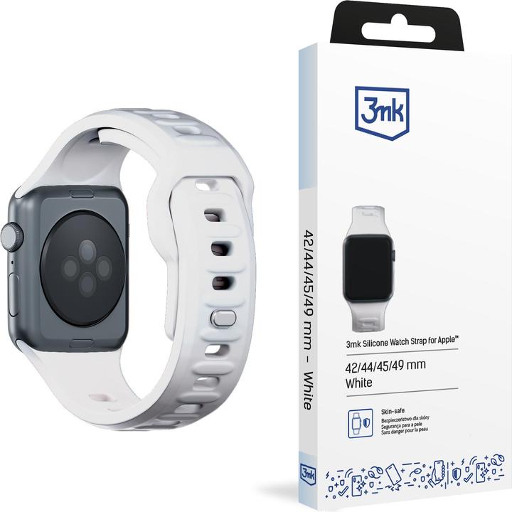 Image du produit 3MK Bracelet montre en silicone biały/white dla Apple Watch 42/44/45/49mm (Silicone, Acier inoxydable)
