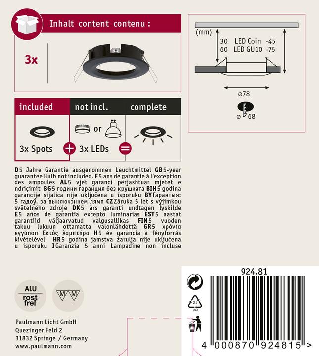 Actual product image Paulmann Recessed light Choose Set