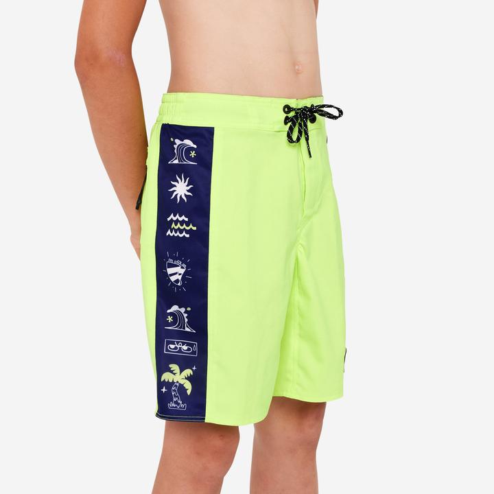 Image du produit Olaian Boardshort surf Garçon - 900 band jaune (140)