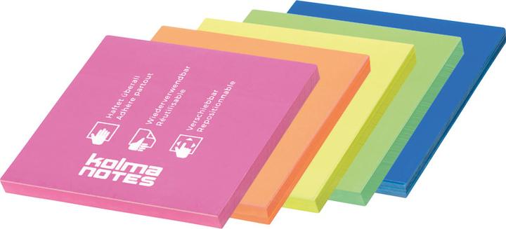 Produktbild Kolma Haftnotizen Notes 76 x 76 mm statisch haftend assortiert (76 x 76 mm)