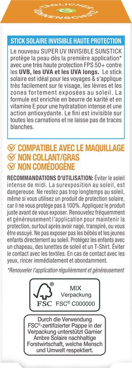 Produktbild Garnier Ambre Solaire Super UV (Sonnenstick, SPF 50+, 9 ml, 9 g)