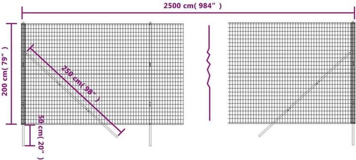 Actual product image VidaXL Maschendrahtzaun Grün 2x25 m Verzinkter Stahl, Farbe