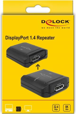 Produktbild Delock Displayport Repeater 8K/30Hz, DP1.4 (DP, 5 cm)