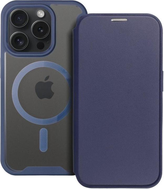 Actual product image OEM Book case SMART MAG Book case compatible with MagSafe for IPHONE 16 Pro blue (Apple iPhone 16 Pro)