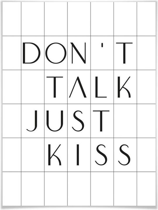 Produktbild Trenddeko mit Raster - Don't talk just kiss (50 x 60 cm)