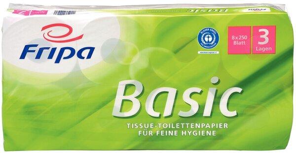 Immagine prodotto Fripa Carta igienica Basic bianca, design: 3 veli, foglio/roo.: 250
