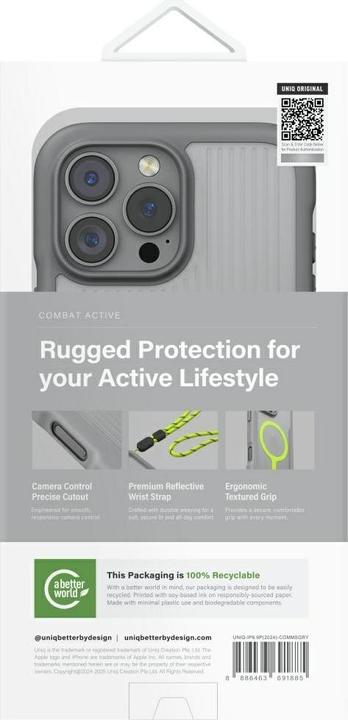 Immagine prodotto Uniq Combat Active Magclick Charging Case for iPhone 16 Pro Max - Gray (Apple iPhone 16 Pro Max)