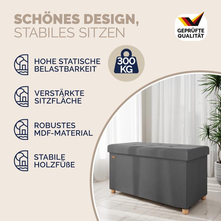 Image du produit Casaria Coffre de siège en velours (38 cm)