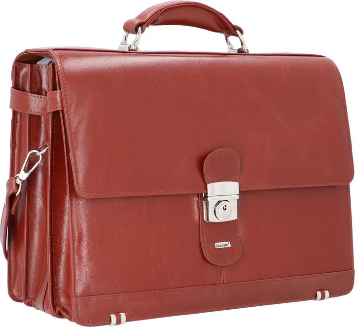 Actual product image Alassio 47124 - Briefcase MOCCA, genuine leather, approx. 38 x 30 x 16 cm, cognac (15")