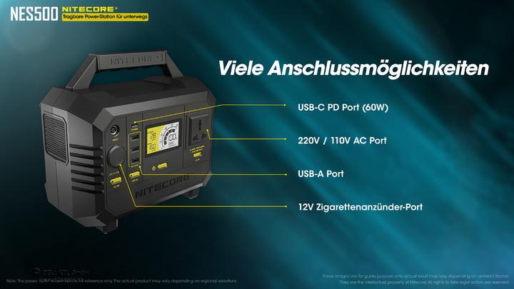 Actual product image Nitecore NES500 portable power generator for outdoors (518 Wh)