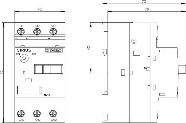 Immagine prodotto Siemens Interruttore protezione motore 3RV1 0,55-0,8A