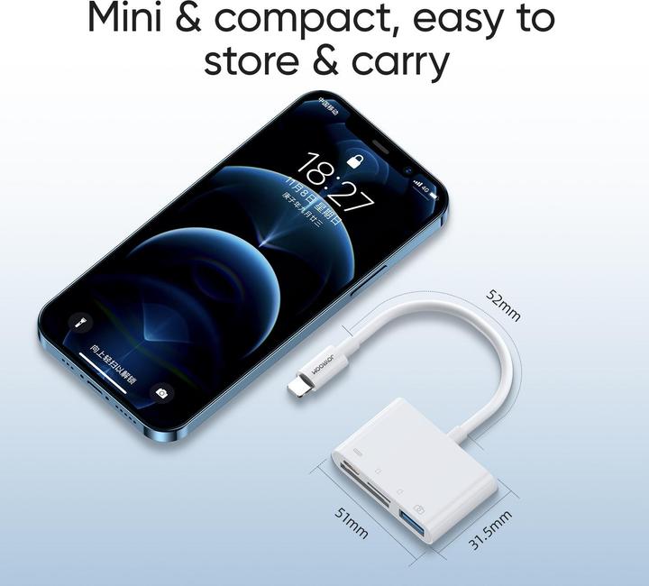 Image du produit Joyroom Lecteur de cartes Lightning vers USB OTG (Lightning, USB-A, USB Type C, Carte SD)