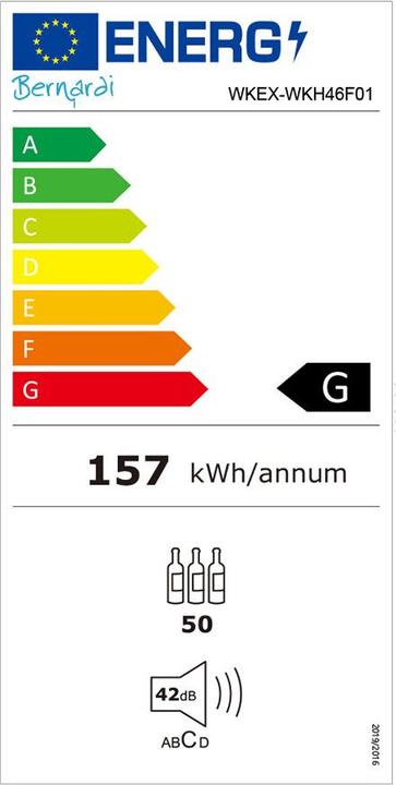 Etichetta energetica Kibernetik Armadio climatizzato per vino WK46