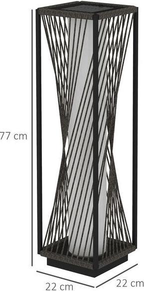 Immagine prodotto Swisshandel24 Stehlampe Rattan mit Lichtsensor Solarlampen Boho-Stil IP44 (15 lm, IP44)
