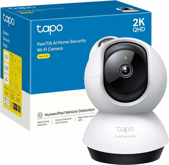 Produktbild TP-Link Tapo C220 4MP 360°-WLAN-Kamera MicroSD (2560 x 1440 Pixels)