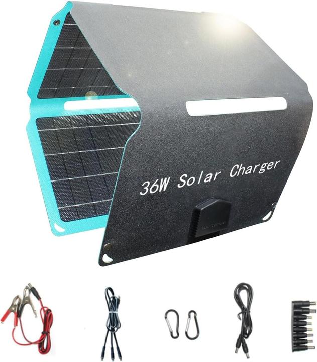 Produktbild Yingguang Faltbares 36W Solarpanel-Ladegerät mit 3 Anschlüssen (36 W)