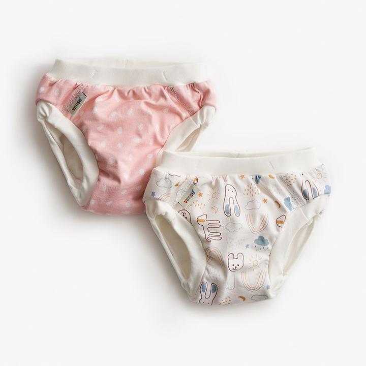 ImseVimse Training Pants 2 Pack - Pink Dots / Teddy (XL 11-14 Kg) (Dimensione XL, 2 Pezzo/i)