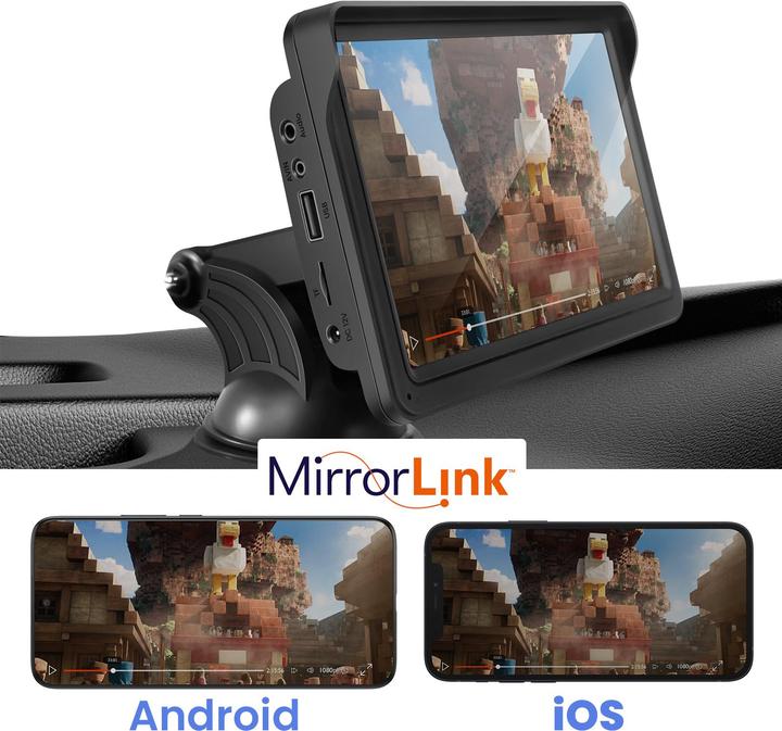 Immagine prodotto Avizar 7" Touchscreen CarPlay Kamera Display (Auto Android, Apple Carplay)