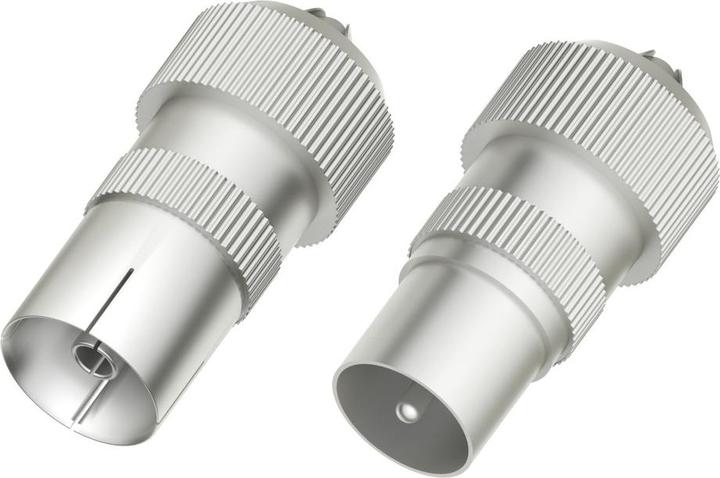 Image du produit Hama Kit coaxial, métal, mâle/femelle, à visser (Câble d'antenne)