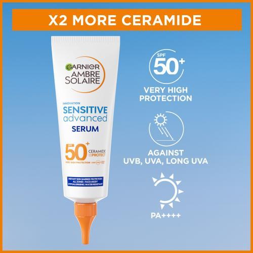 Image du produit Garnier Ambre Solaire Sensitive Advanced expert+ (Crème solaire visage, SPF 50, 125 ml, 161 g)