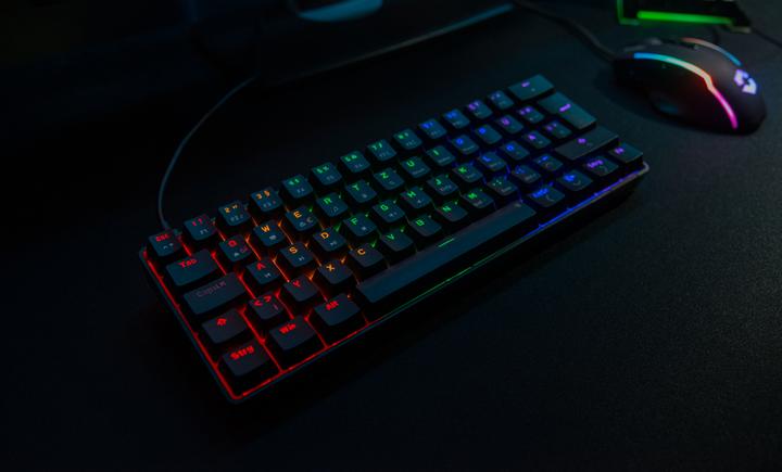 Produktbild Speedlink ATMOS RGB Rainbow Mechanical 60% Gaming Keyboard with brown switches, black - DE layout (DE, Kabellos, Kabelgebunden)