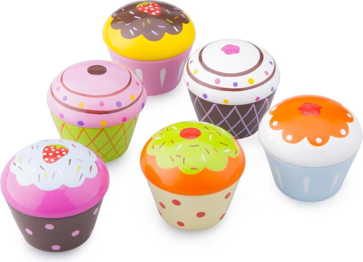 Image du produit New Classic Toys Assortiment de cupcakes dans une boîte cadeau - 6 pièces