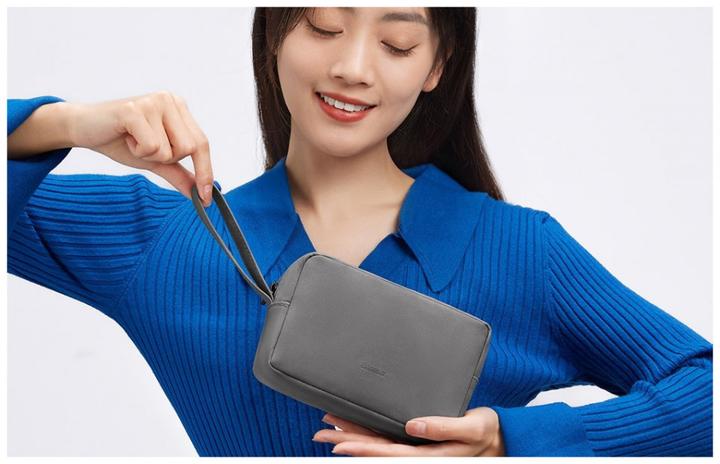 Actual product image Baseus EasyJourney Series small travel bag phone pouch, headphones and other small items grey
