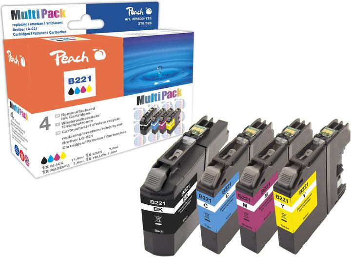 Peach LC-221 Multipack (M, C, Y, BK)