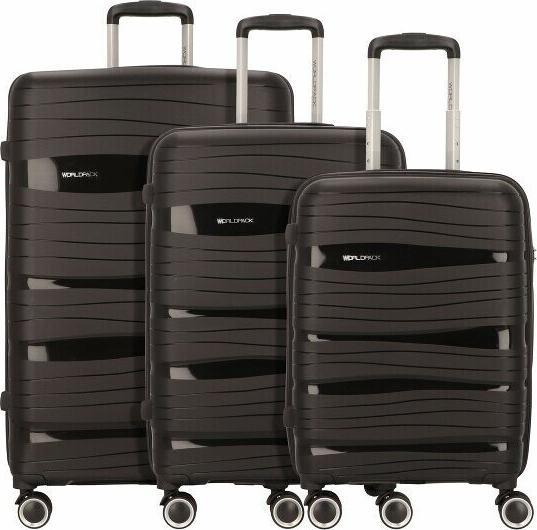 Immagine prodotto Worldpack Set di trolley 3 pezzi con guscio duro Miami, nero (192 l, XL (da 115l))