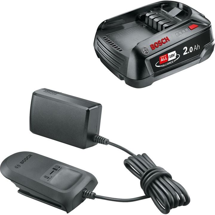 1x 2,0 Ah Akku, 1x Ladegerät AL 18V-20