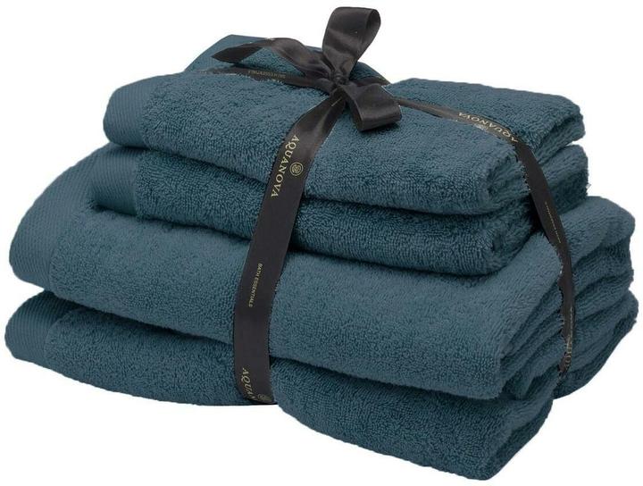Aquanova Handtuch Rio 4 Stück Ozeanblau (50 x 100 cm, 67 x 130 cm)