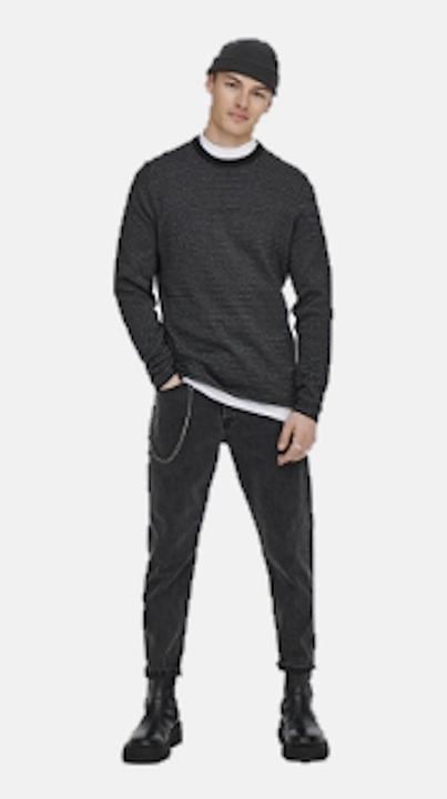 Actual product image Only & Sons Onsniguel Reg 12 Stripe Crew Knit (XXL)