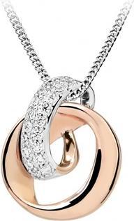 Actual product image Silver Cat Stylish bicolour necklace with cubic zircons SC444