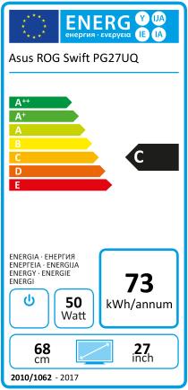 Energie-Label ASUS ROG Swift PG27UQ (3840 x 2160 Pixel, 27")