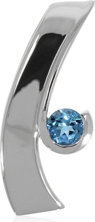 Immagine prodotto Xen Ciondolo con Topazio Blu Svizzero da 5 mm circa 0,54 ct. placcato in rodio (Argento 925)