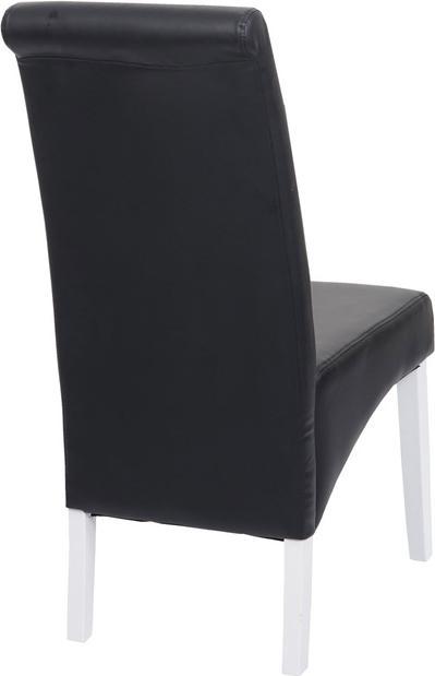 Image du produit Swisshandel24 2x Chaise de salle à manger Chaise M37 - Cuir, noir, pieds blancs