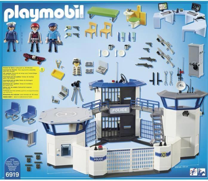 Image du produit Playmobil Centre de commandement de la police int. avec prison (6919, Playmobil City Action)