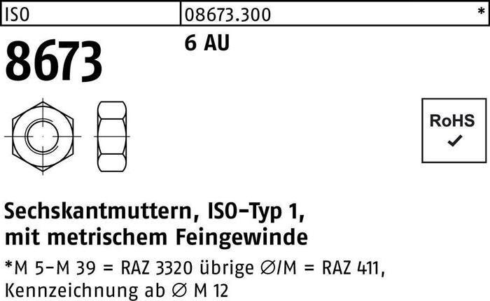 Image du produit Écrou hexagonal ISO 8673 M 100 x 4 6 Acier de décolletage (M100)