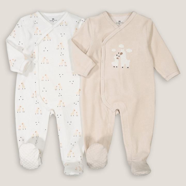 Produktbild La Redoute Collections 2er-Pack Samt-Strampler mit Lama-Motiven (68)