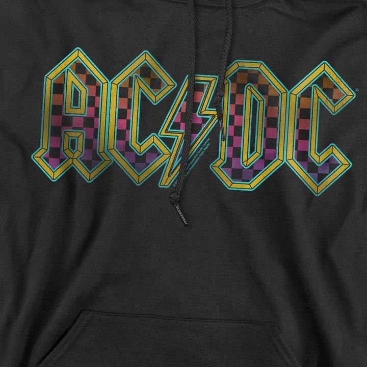 Actual product image AC/DC Mens Checkerboard Gradient Logo Hoodie (XL)